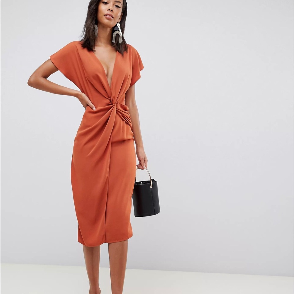 ASOS burnt orange dress, NWT